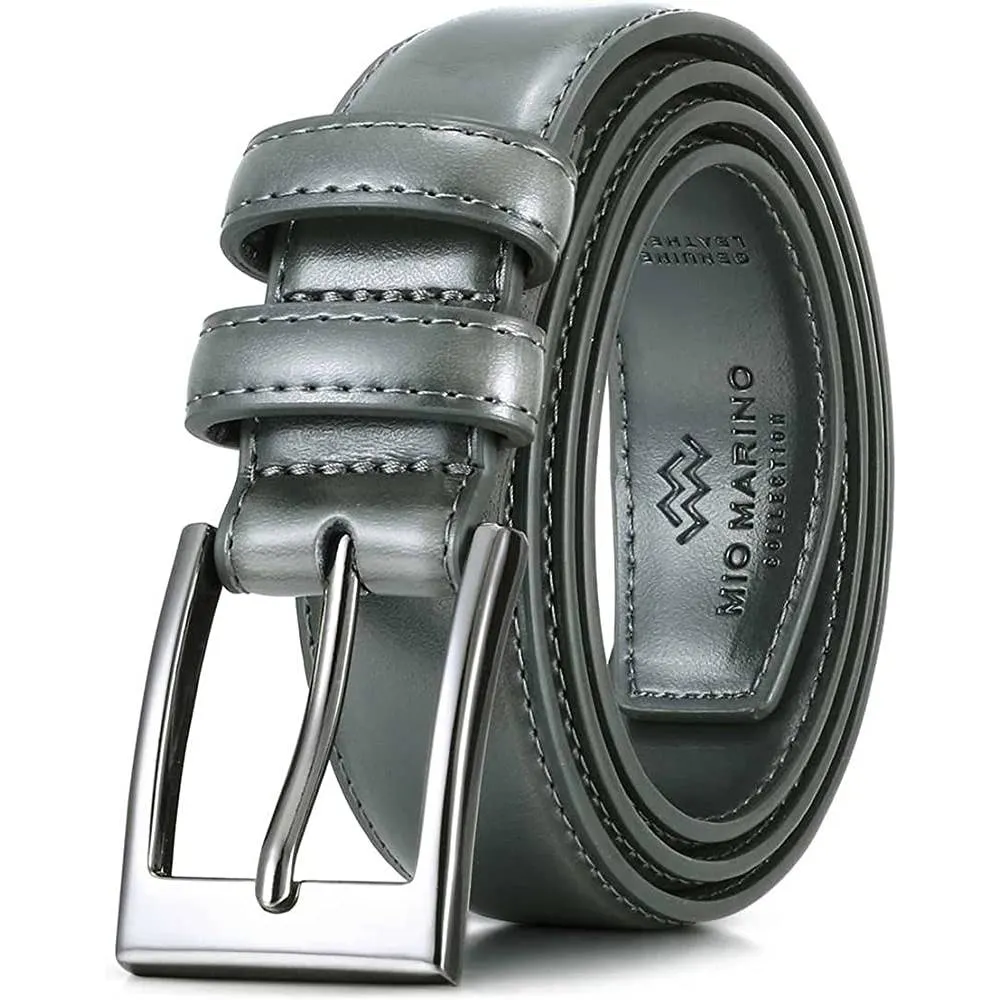 Marino’s Men Genuine Leather Dress Belt with Single Prong Buckle | Multiple Colors