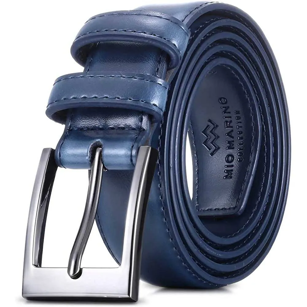 Marino’s Men Genuine Leather Dress Belt with Single Prong Buckle | Multiple Colors