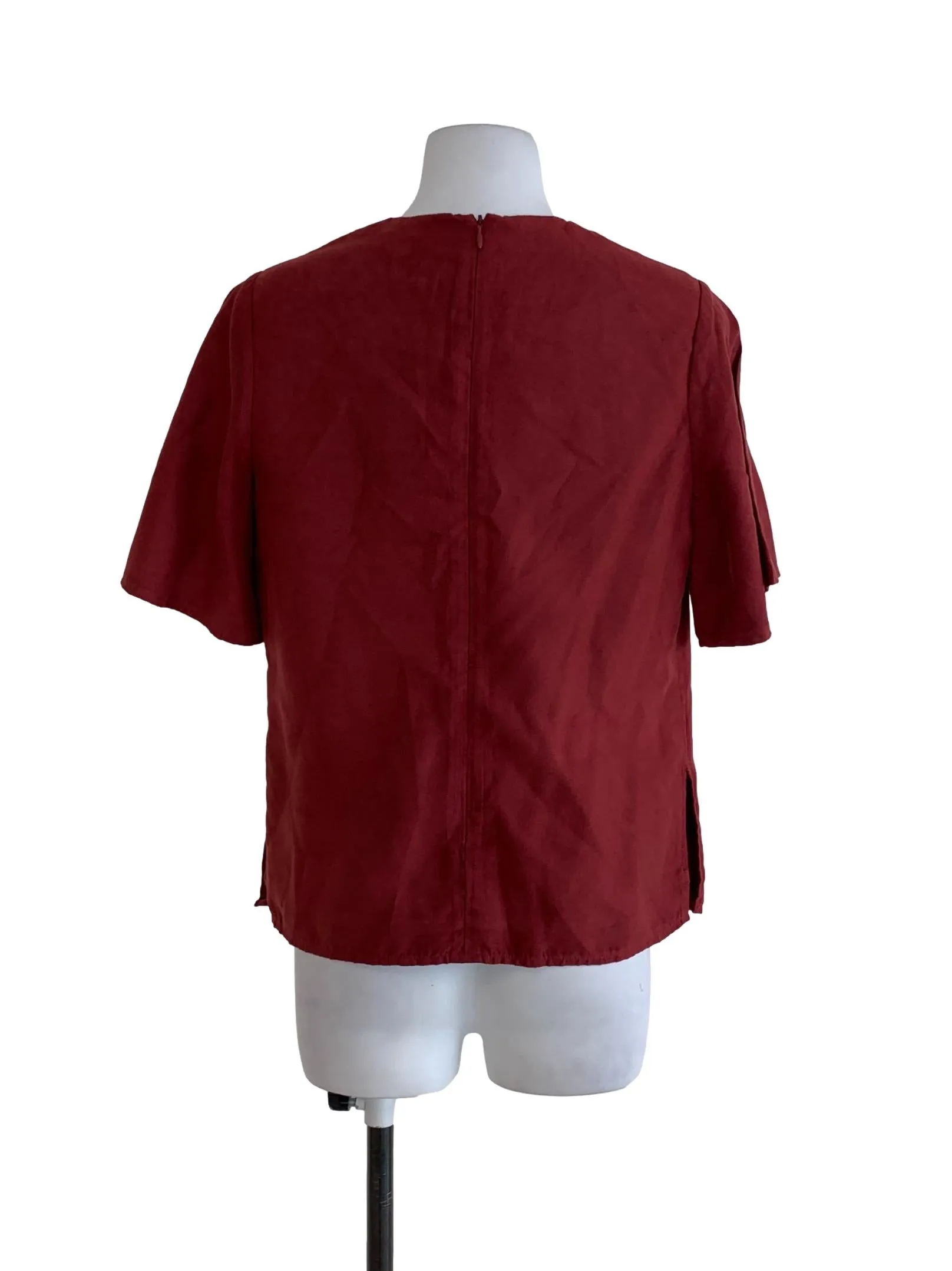 Maroon Red Plain Blouse