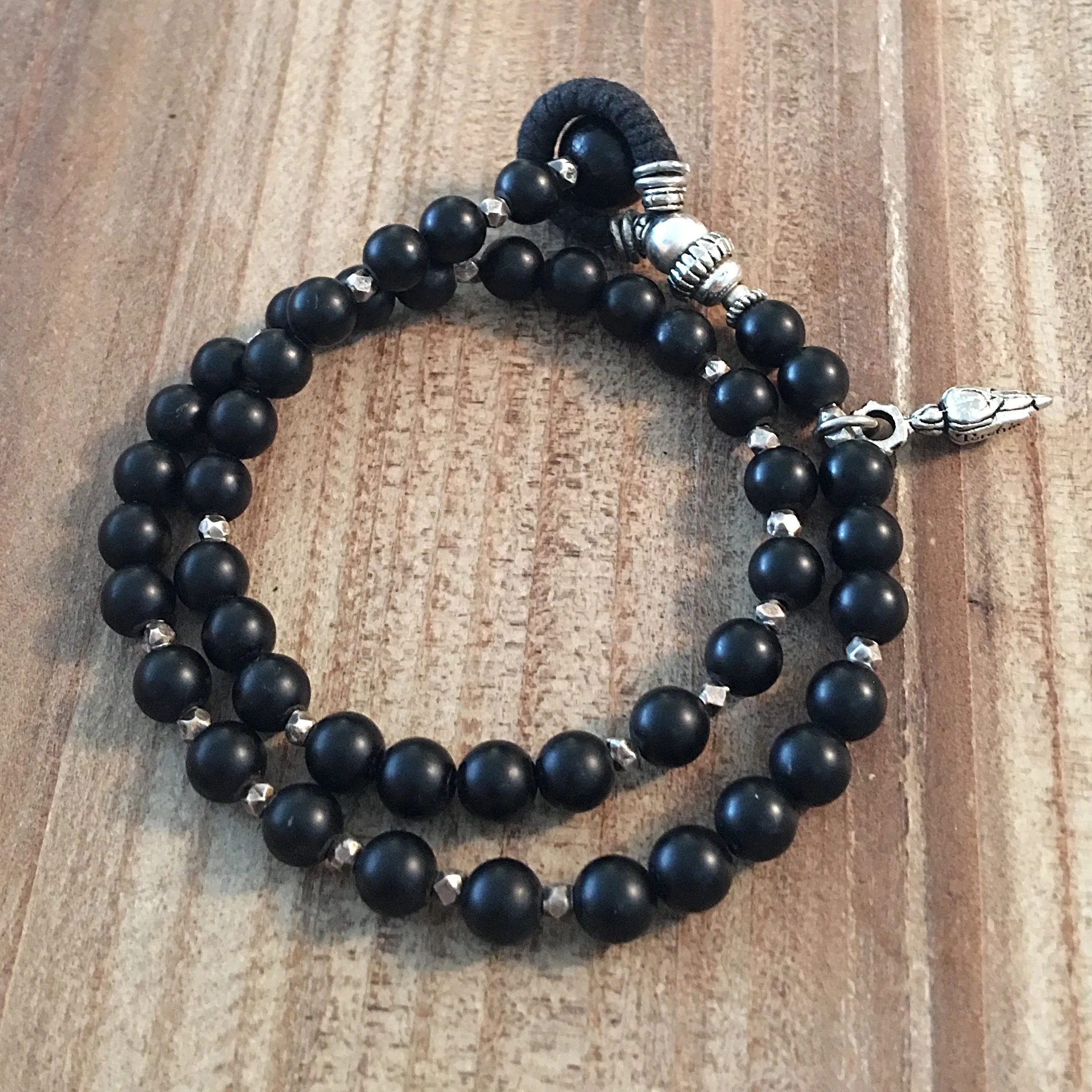 Matt Black Onyx Wrap Bracelet