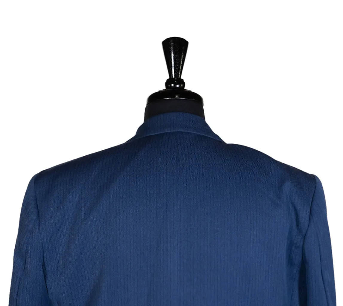 Men's Blazer Blue Pinstripe Formal Jacket Sport Coat (42R)
