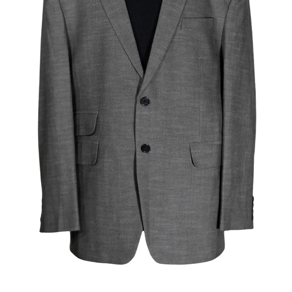 Men's Blazer Gray Check Textured Jacket Sport Coat (42R)