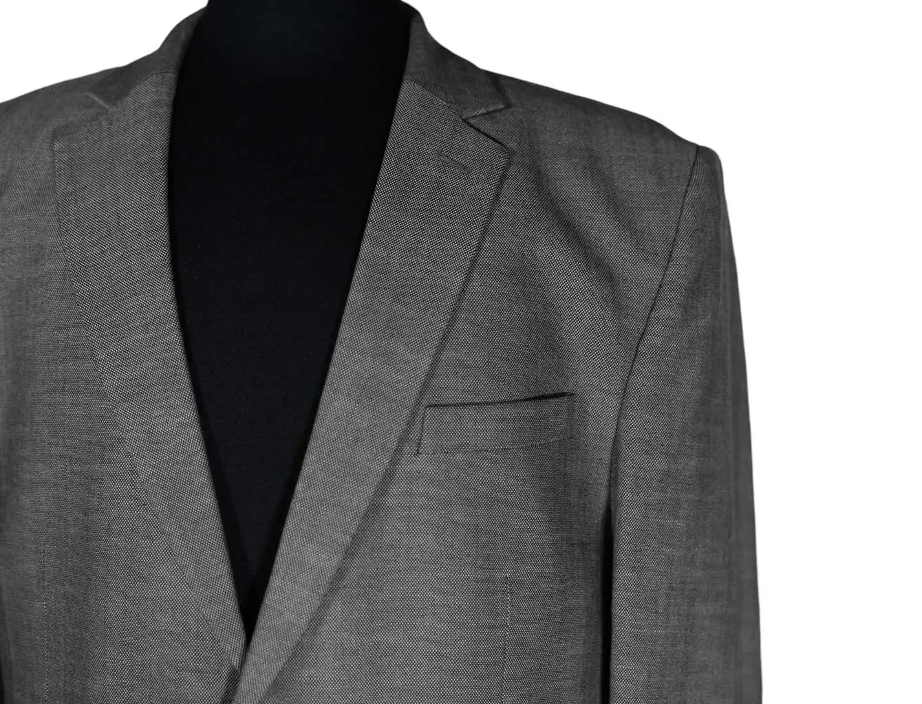 Men's Blazer Gray Check Textured Jacket Sport Coat (42R)