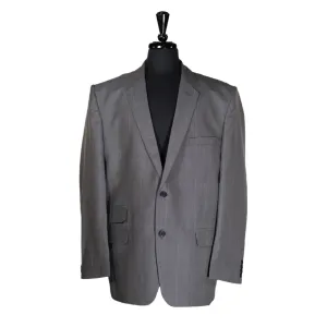 Men's Blazer Gray Plaid Check Formal Jacket Sport Coat (46R)