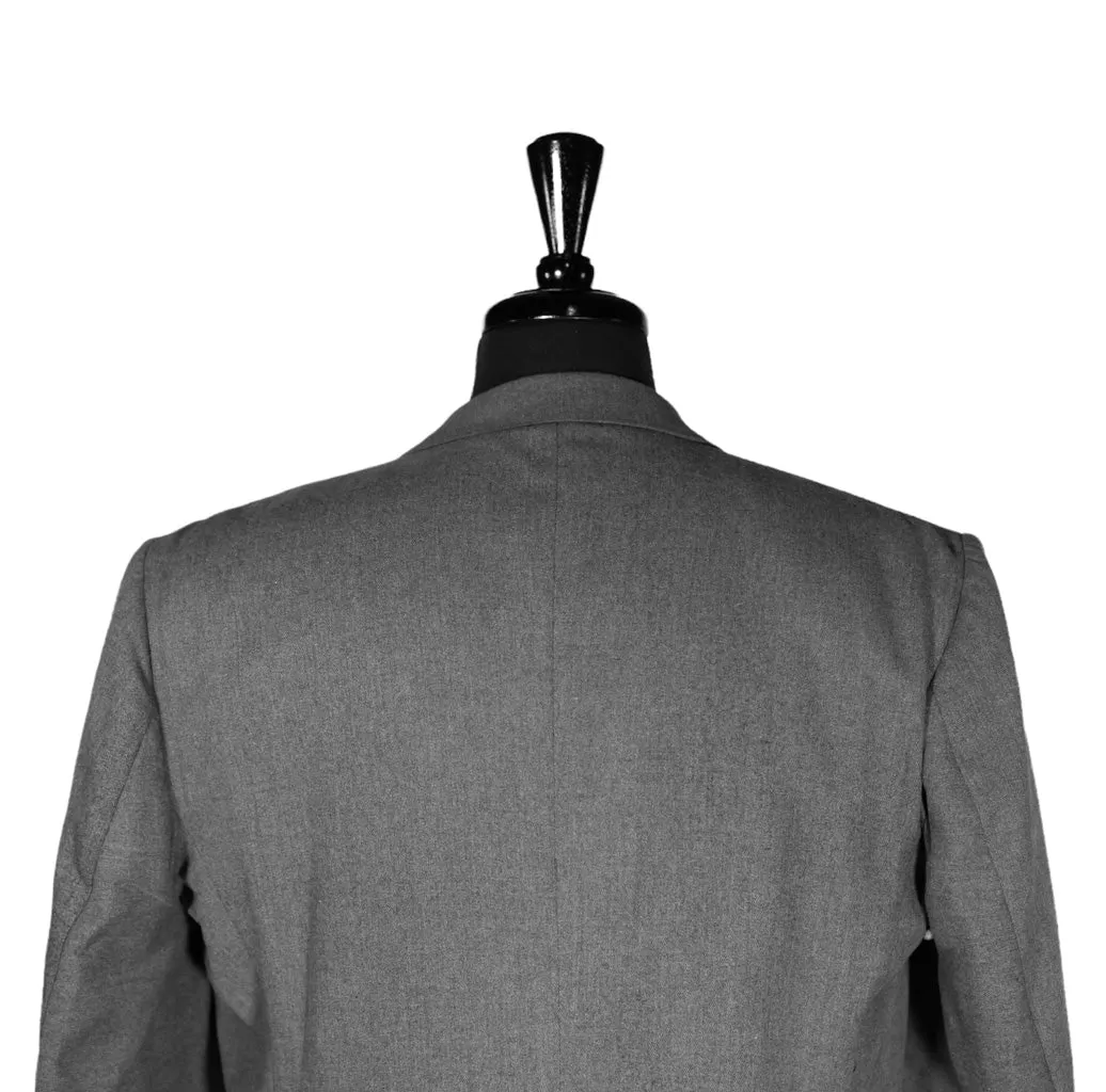Men's Blazer Gray Wool Formal Suit Jacket Sport Coat (40L)