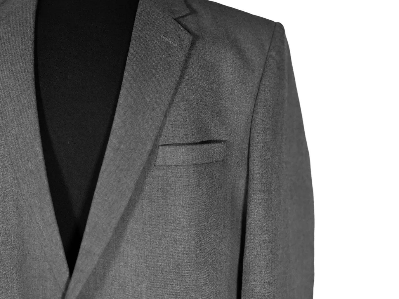 Men's Blazer Gray Wool Formal Suit Jacket Sport Coat (40L)