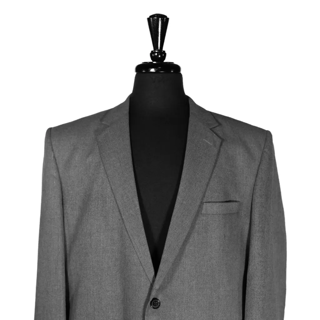 Men's Blazer Gray Wool Formal Suit Jacket Sport Coat (40L)