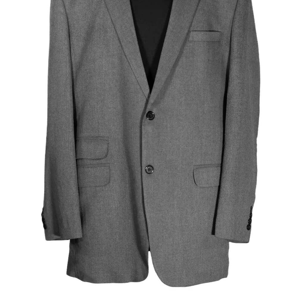 Men's Blazer Gray Wool Formal Suit Jacket Sport Coat (40L)