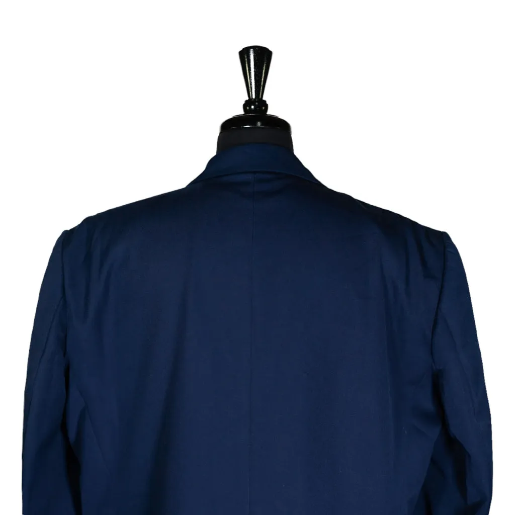 Men's Blazer Navy Blue 100% Wool Handmade Formal Suit Jacket Sport Coat 48R