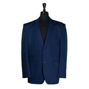 Men's Blazer Navy Blue 100% Wool Handmade Formal Suit Jacket Sport Coat 48R