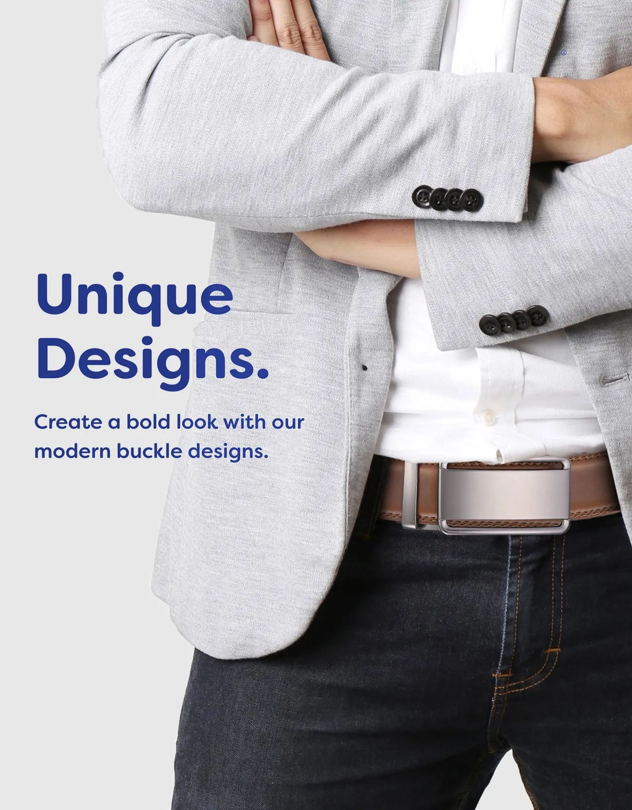 Men's Classic Bilinear  Leather Ratchet  Belt