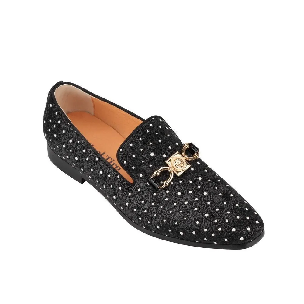 Mens Loafers shoes Lion  White dot Slip On Shoes