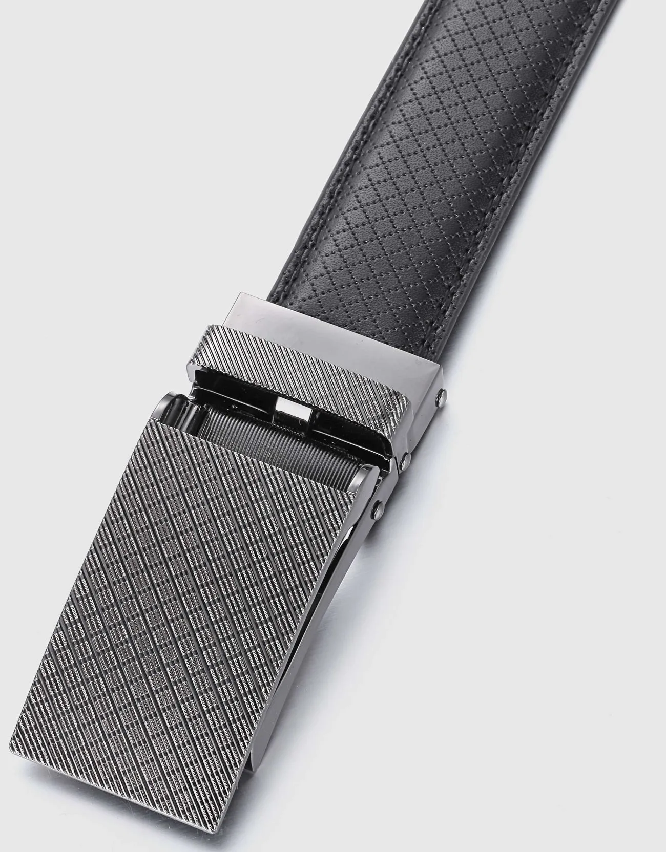 Men's Sateen Repeat Leather Ratchet  Belt