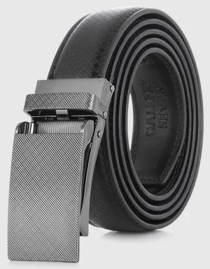 Men's Sateen Repeat Leather Ratchet  Belt