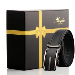 Men's Stainless Steel Belt with Copper & Black Buckle