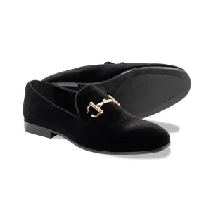 Men's Suede Velvet Smoker's Tuxedo Loafer Shoes
