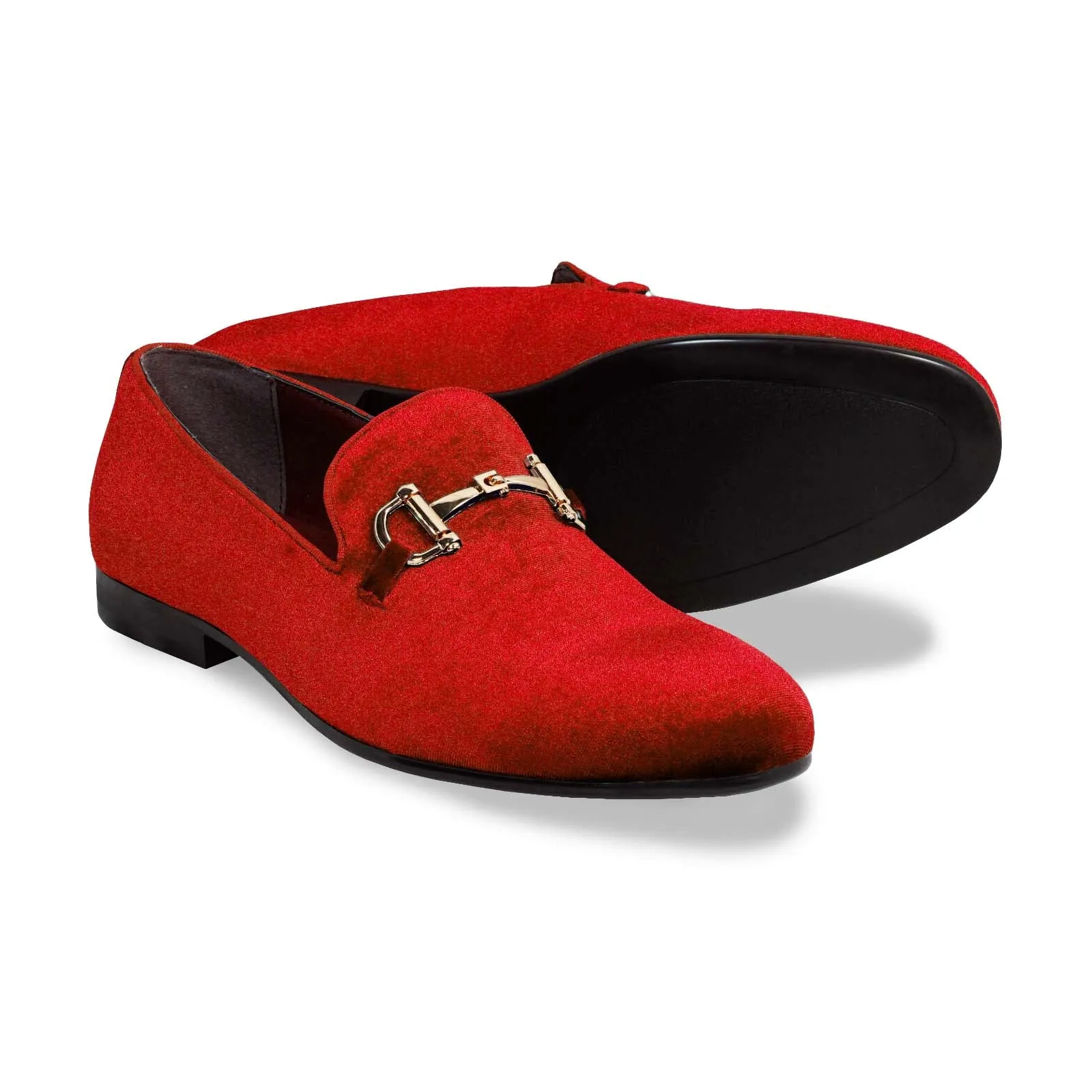 Men's Suede Velvet Smoker's Tuxedo Loafer Shoes