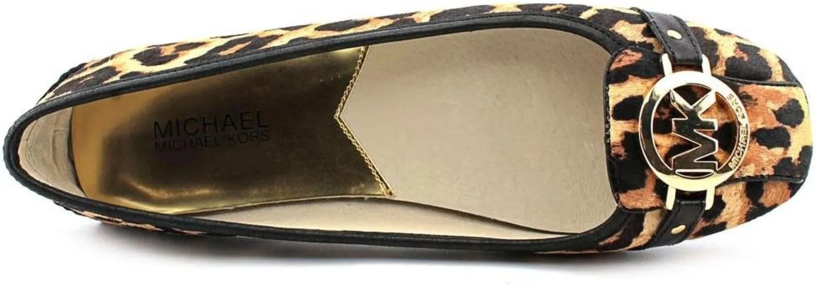 MICHAEL Michael Kors Vintage Fulton Moccasin Leather Flats Leopard Brown 5.5M