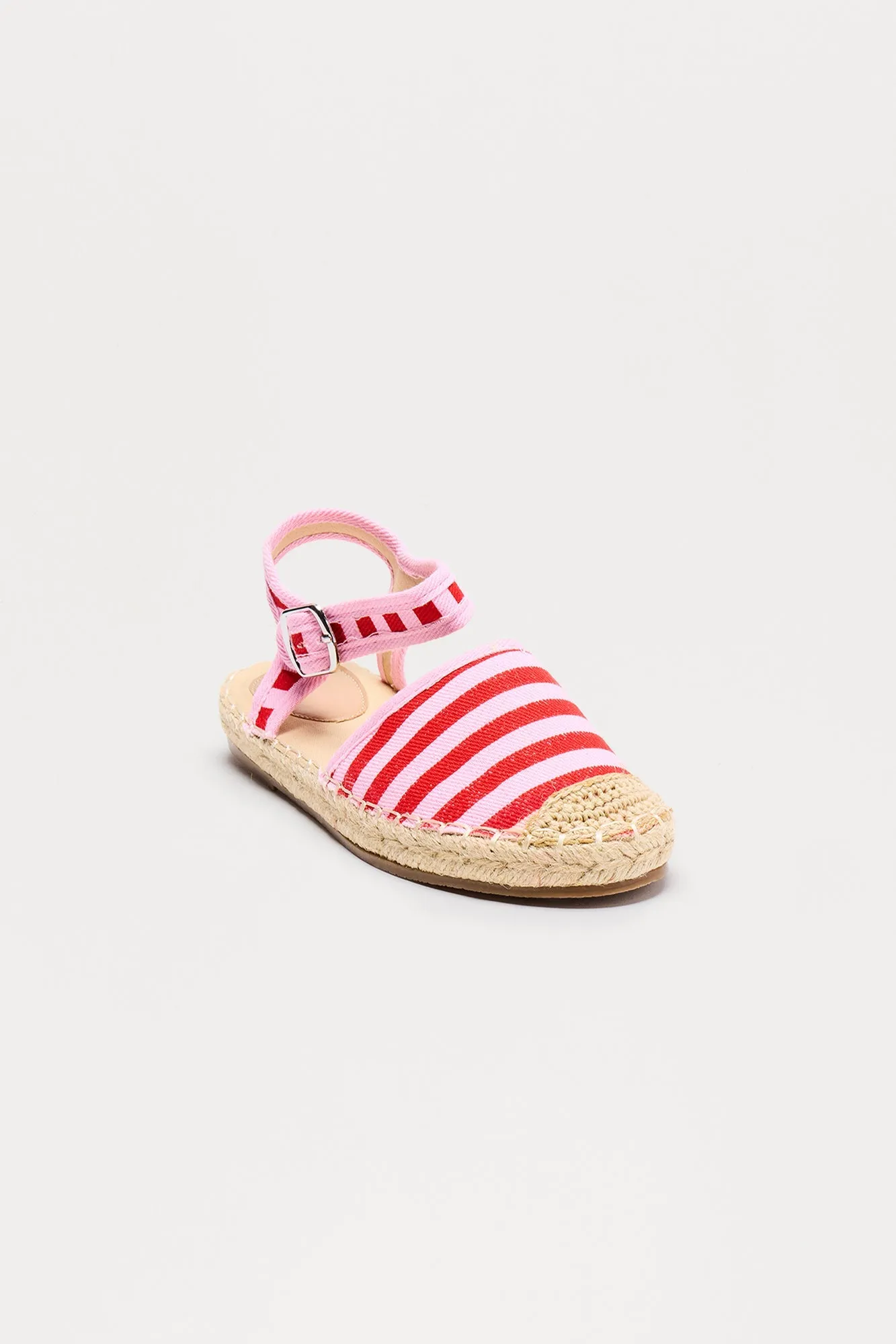 Mini Vacation Every Day Striped Espadrille Flats - Pink