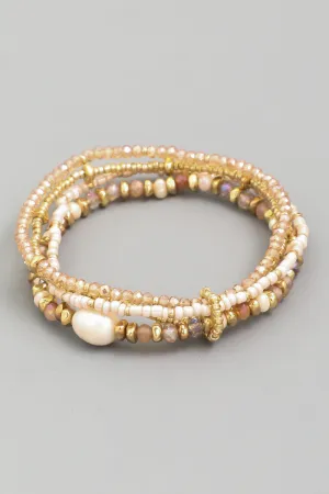 Multi Strand Pearl Beaded Bracelet