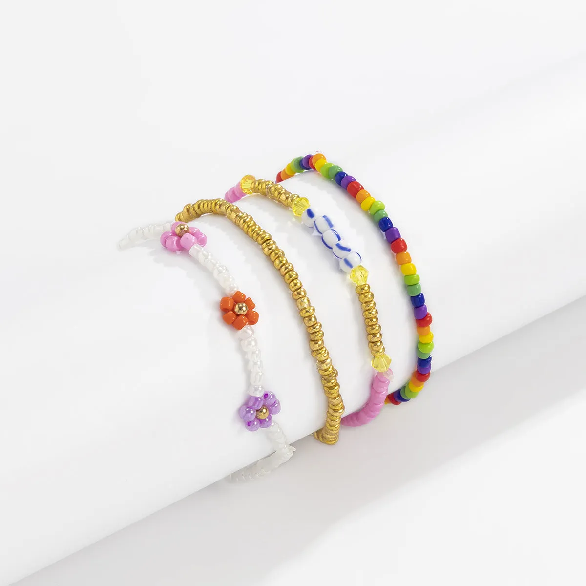 Multicolor Howlite & Acrylic Bead Stretch Bracelet Set
