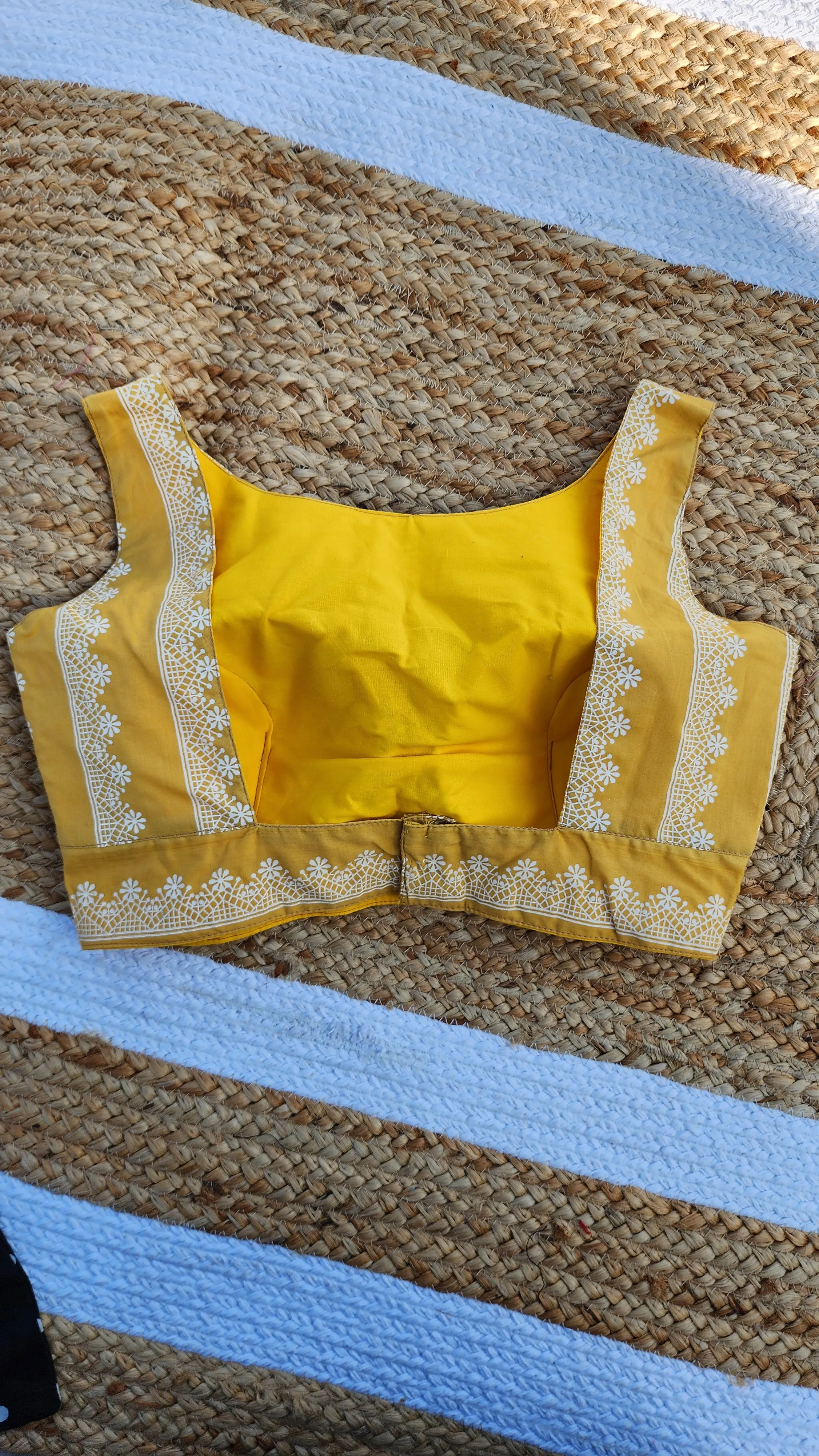 Mustard Sleeveless Cotton Blouse