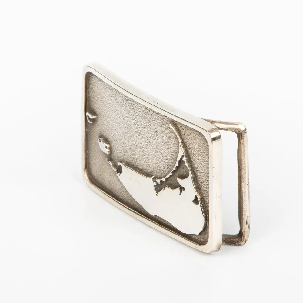 Nantucket Island Belt Buckle - Sterling Silver