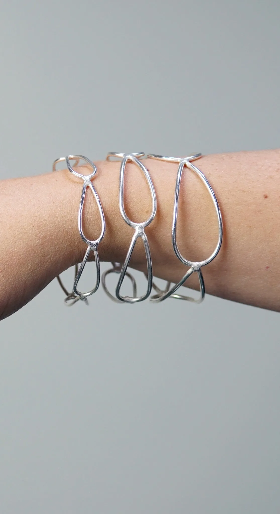 narrow monument bracelet in silver