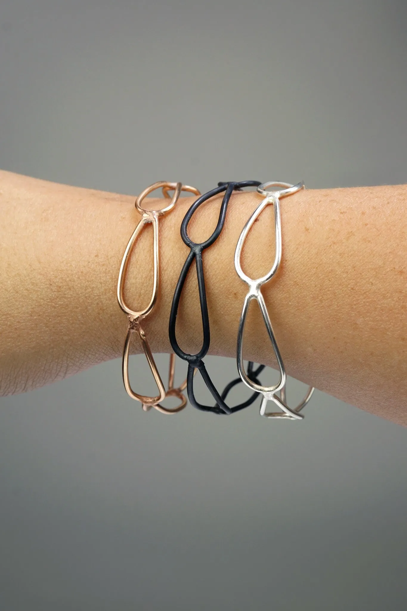narrow monument bracelet in silver