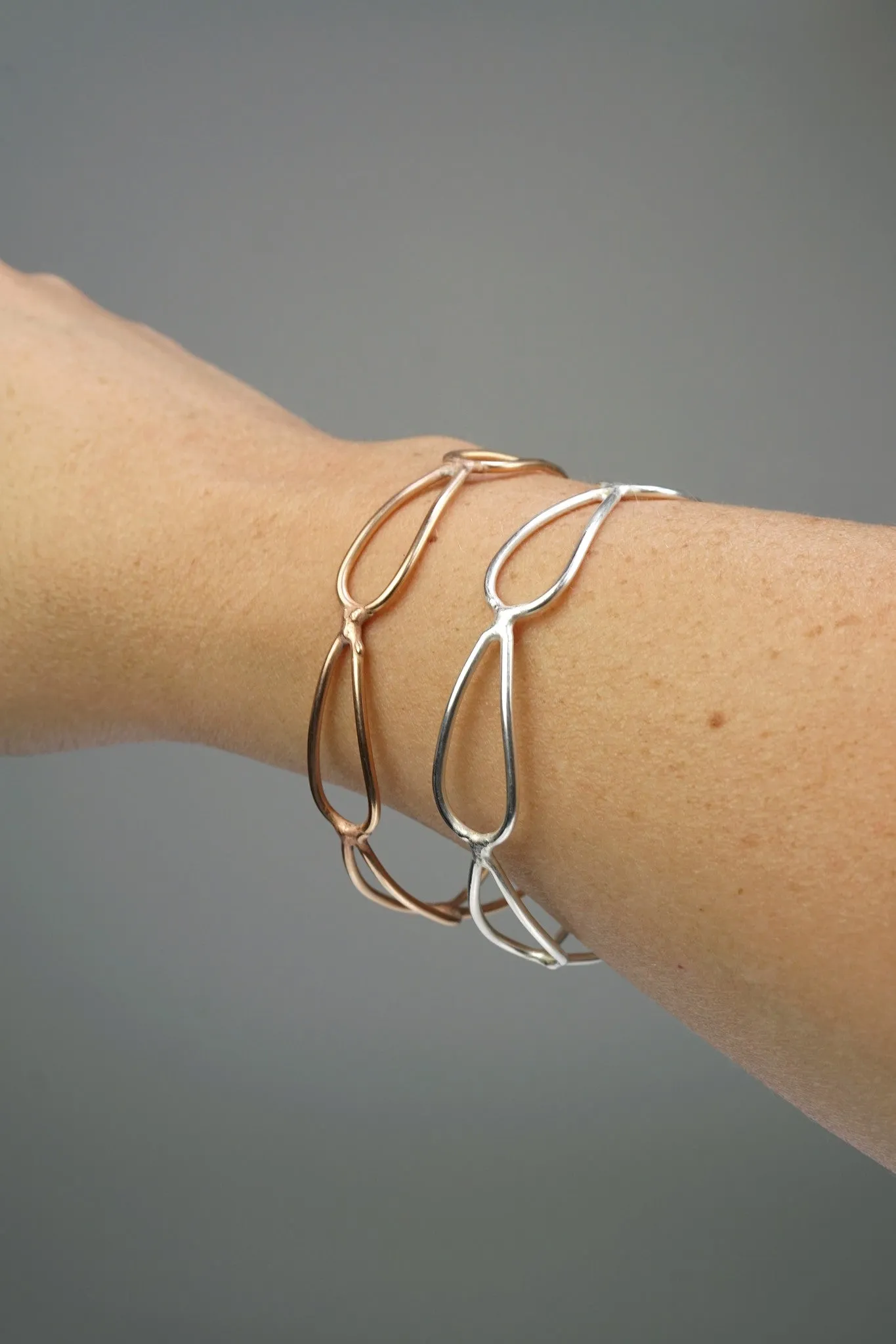 narrow monument bracelet in silver