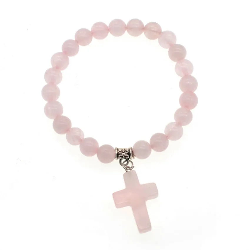 Natural Stone Amethyst .Rose Quartz .Tigers eye Bracelets