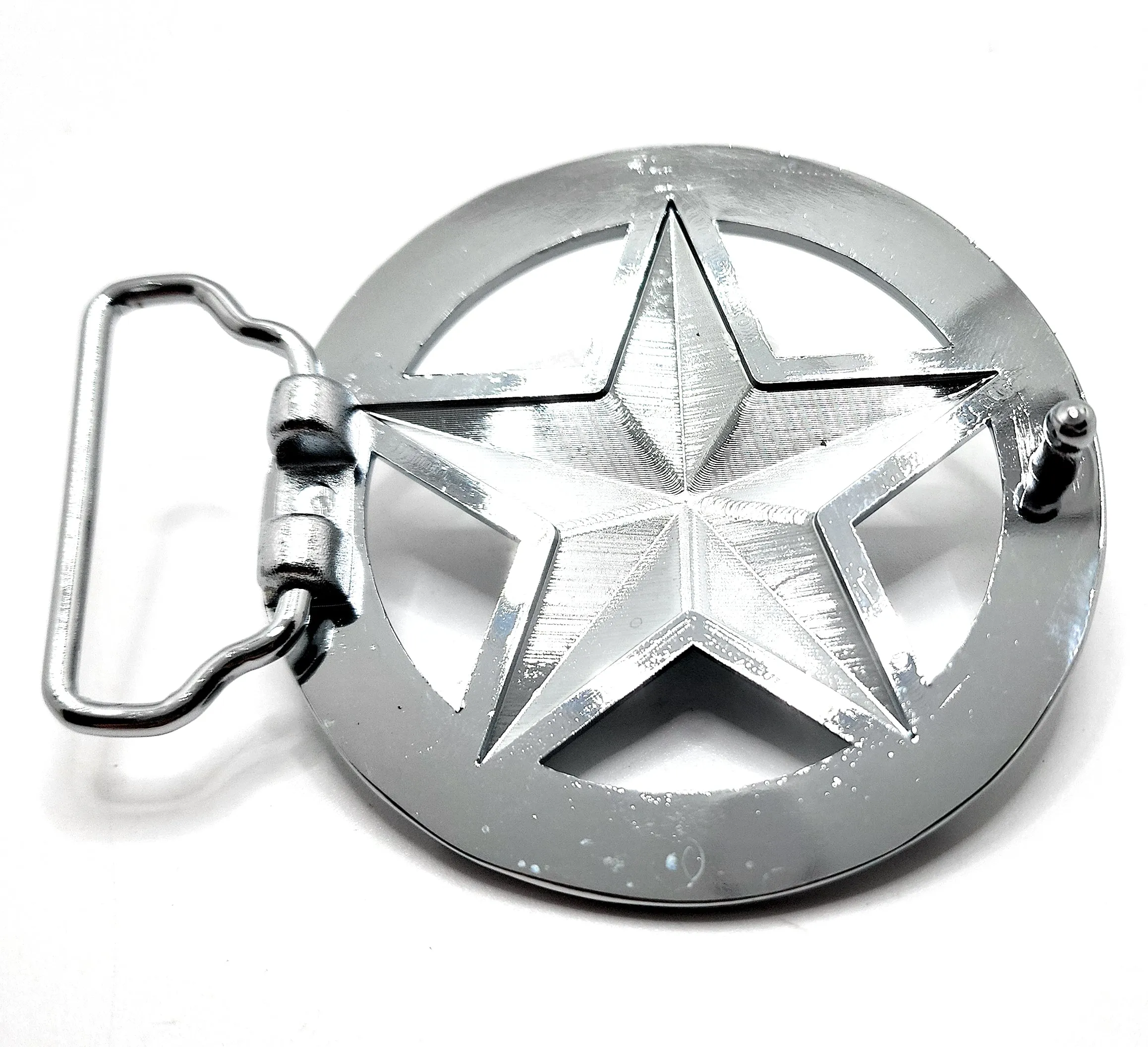 Nautical Star Belt Buckle Polished Chrome