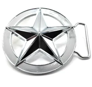 Nautical Star Belt Buckle Polished Chrome