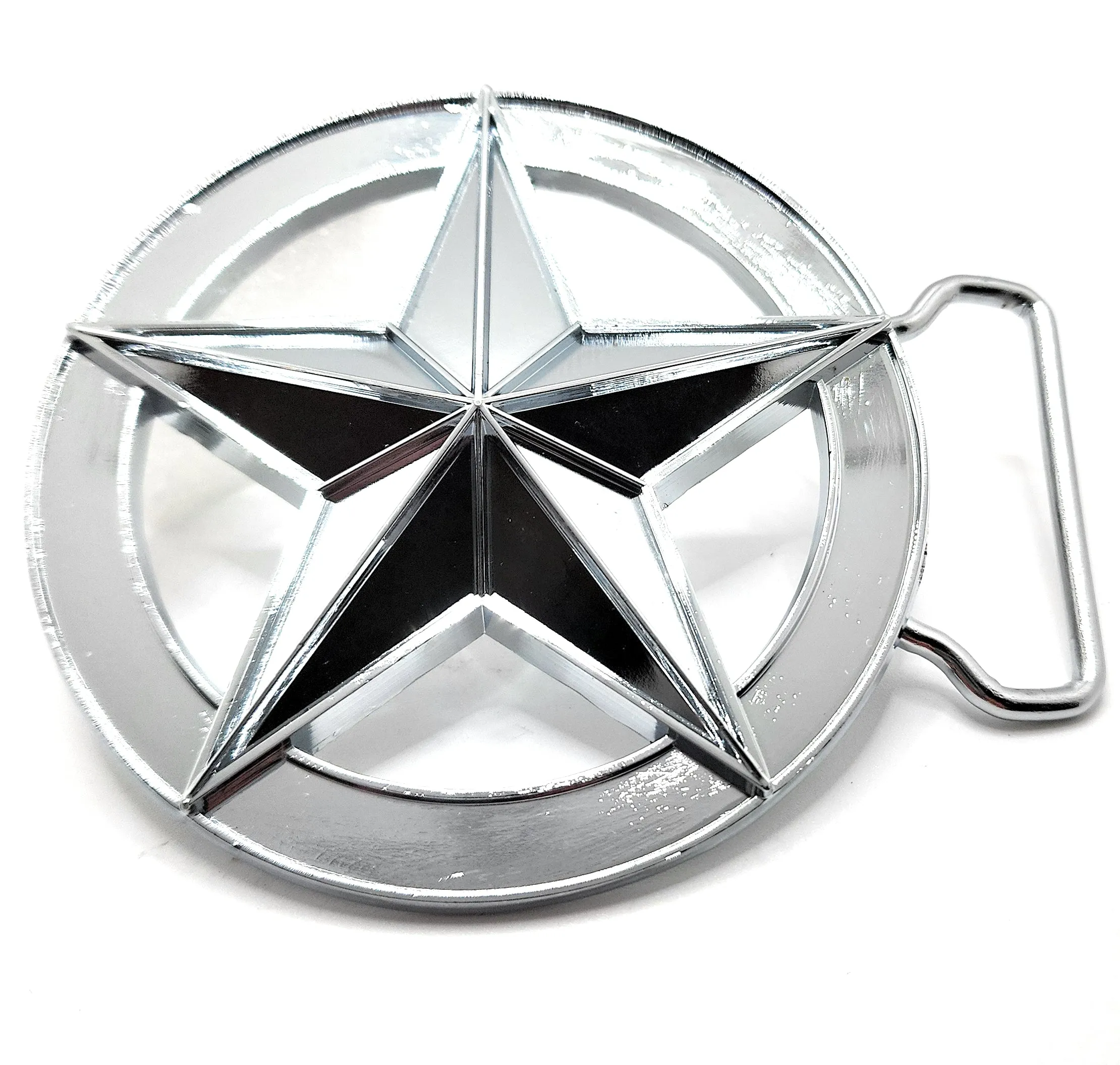 Nautical Star Belt Buckle Polished Chrome