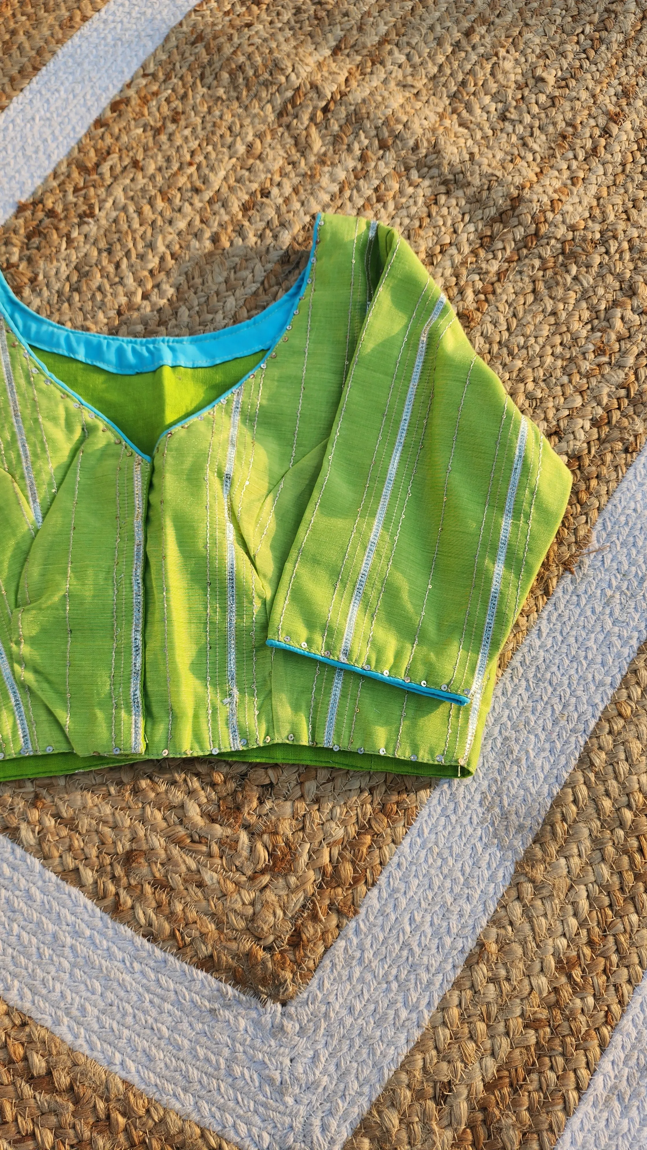 Neon Green Chanderi Blouse