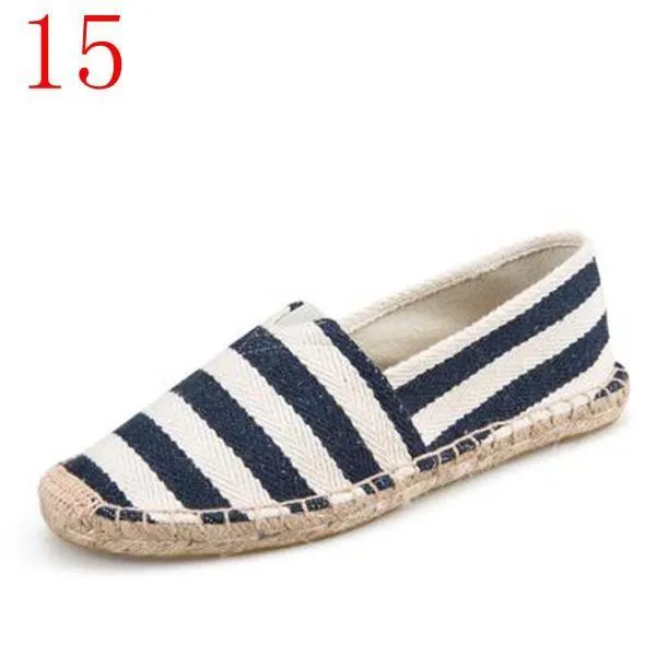 New Arrival Black Retro Vintage Ladies Womens Casual Espadrilles Shoes