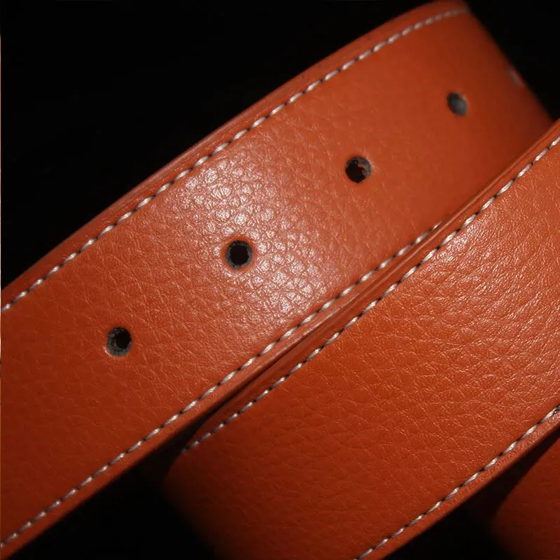new Luxury Brand H Belts for Men High Quality Pin Buckle Male Strap Genuine Leather Waistband Ceinture Homme,No Buckle 3.3cm