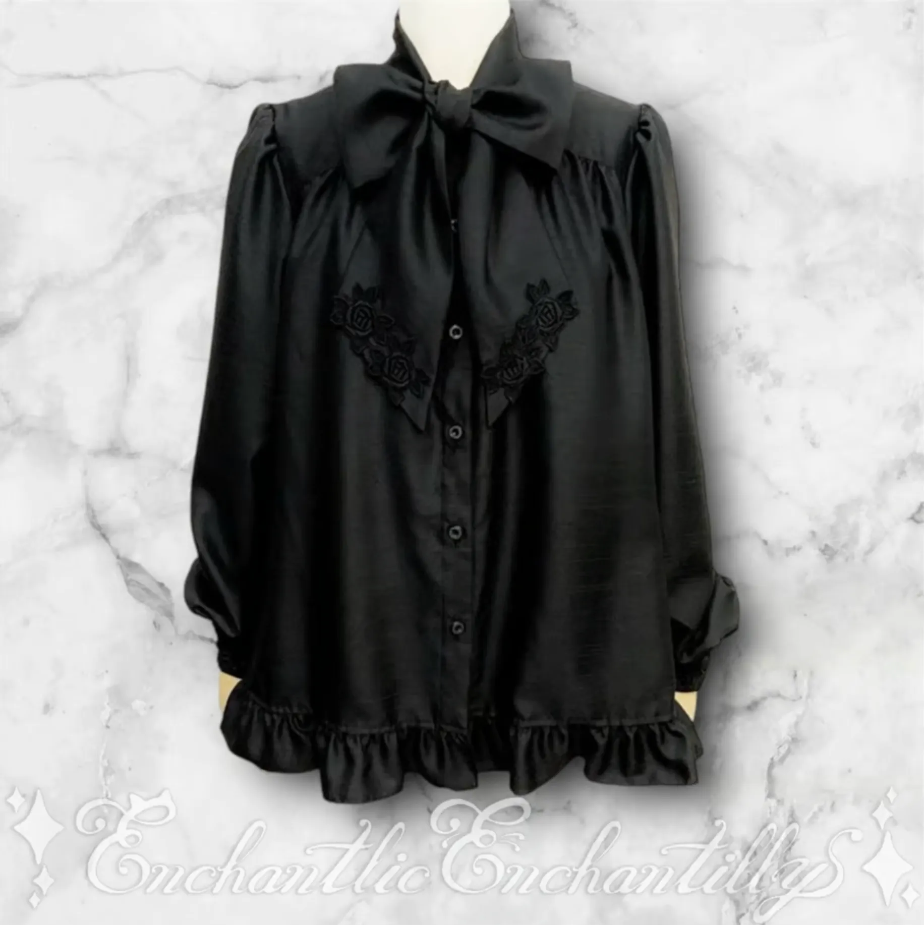Noble Ribbon Tie Blouse