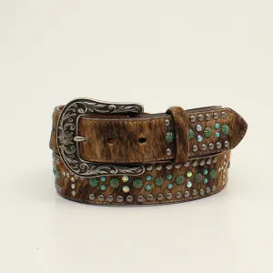 Nocona Women's Calf Hair Cross Stone Belt