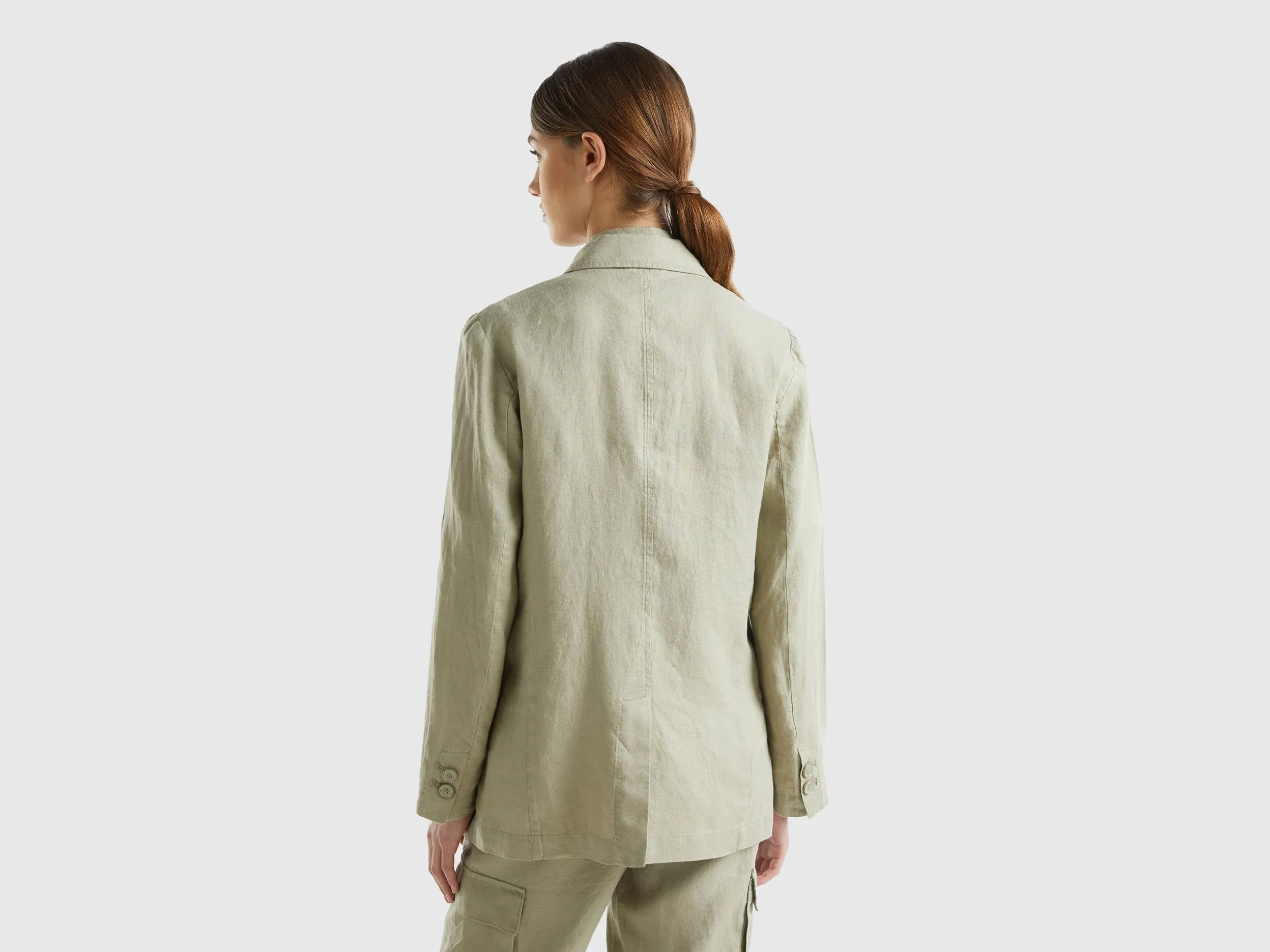 Notched Lapel Collar Solid Blazer