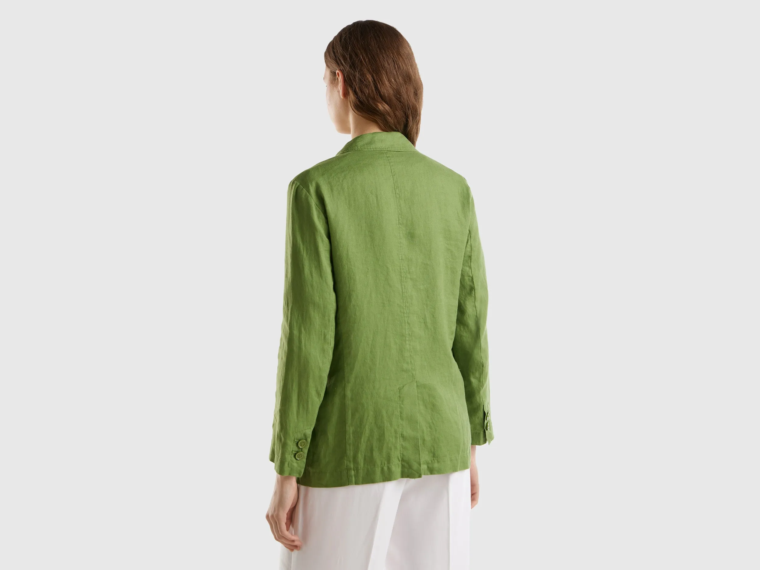 Notched Lapel Collar Solid Blazer