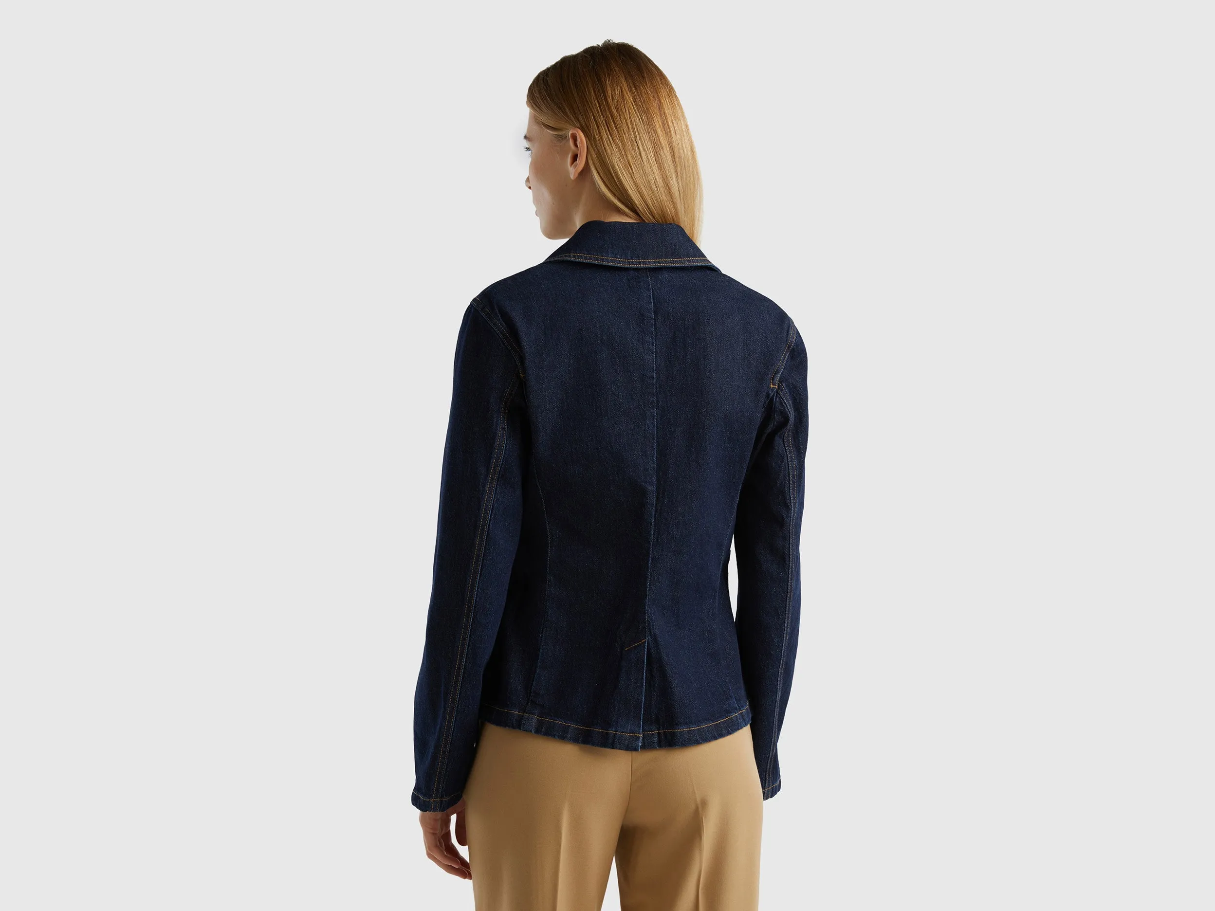 Notched Lapel Collar Solid Blazer