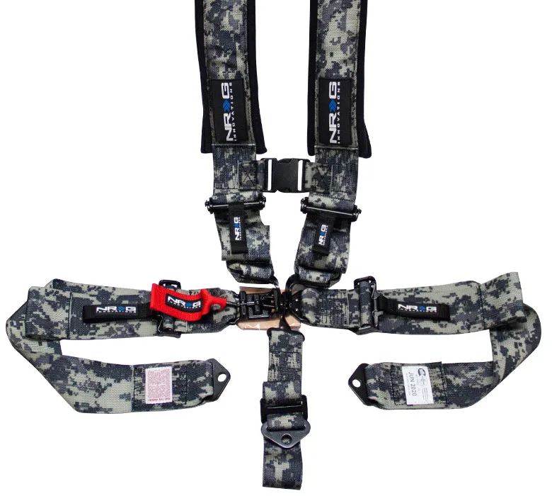 NRG SBH-5PCDCAMO-GY Digital Camo SFI 16.1 5 Point 3 inch Seat Belt Harness with Latch