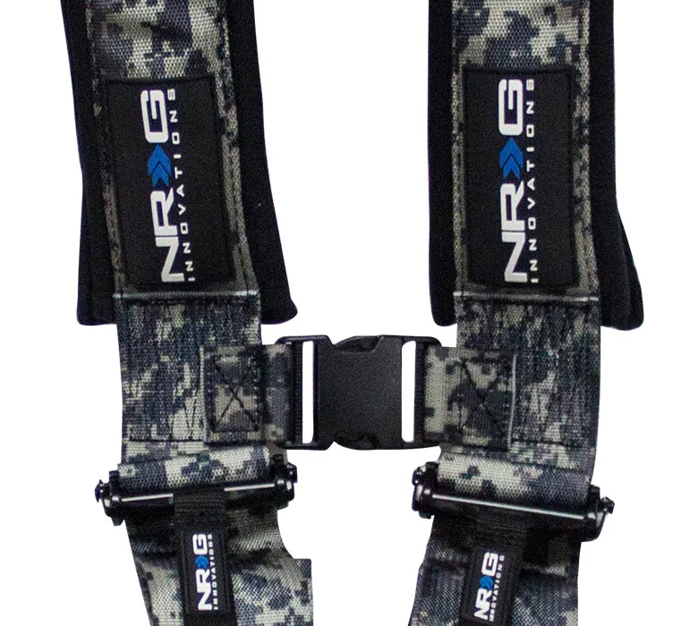 NRG SBH-5PCDCAMO-GY Digital Camo SFI 16.1 5 Point 3 inch Seat Belt Harness with Latch