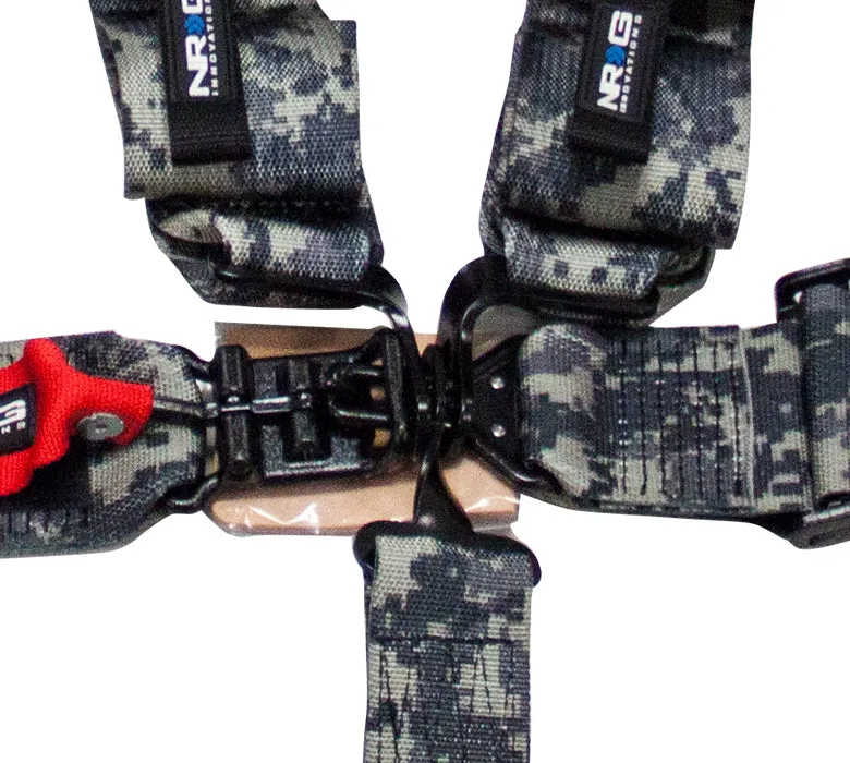 NRG SBH-5PCDCAMO-GY Digital Camo SFI 16.1 5 Point 3 inch Seat Belt Harness with Latch