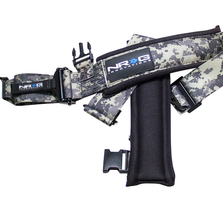 NRG SBH-5PCDCAMO-GY Digital Camo SFI 16.1 5 Point 3 inch Seat Belt Harness with Latch