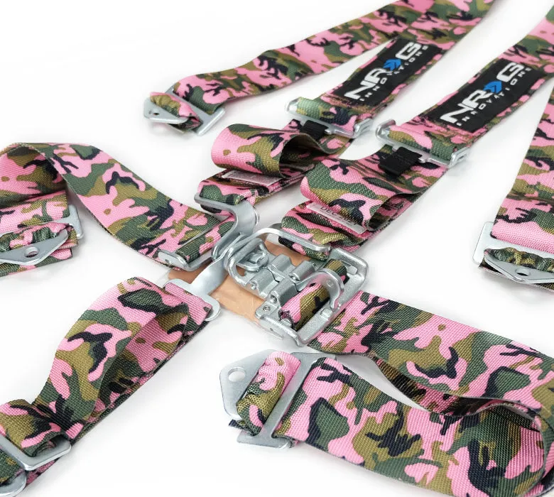 NRG SBH-5PCPKCAMO Digital Camo SFI 16.1 5 Point 3 inch Seat Belt Harness with Latch