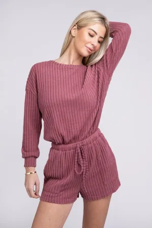 Nuvi Apparel Ribbed Knit Tee & Shorts SET