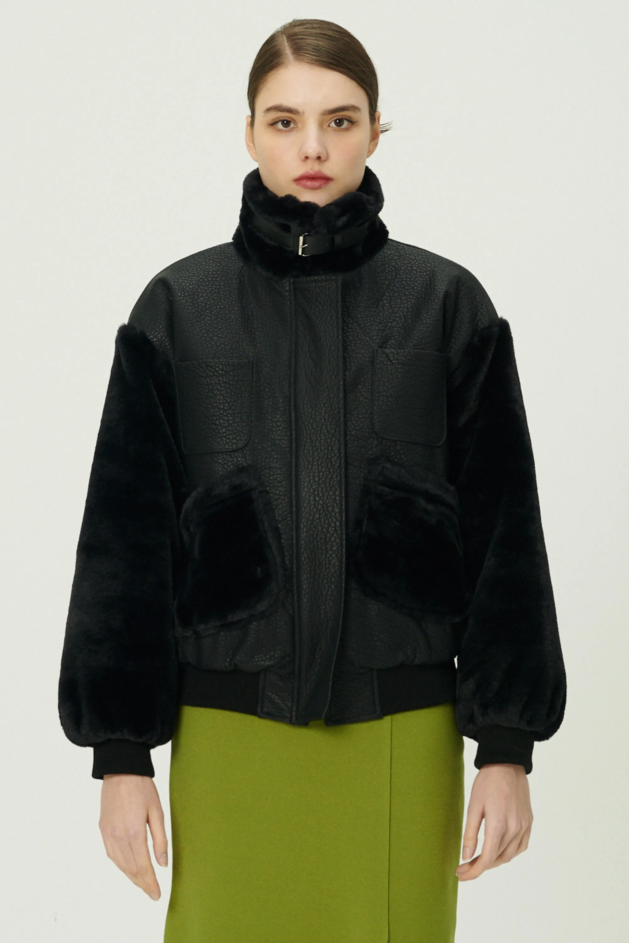 Oli Faux Fur Aviator Jacket