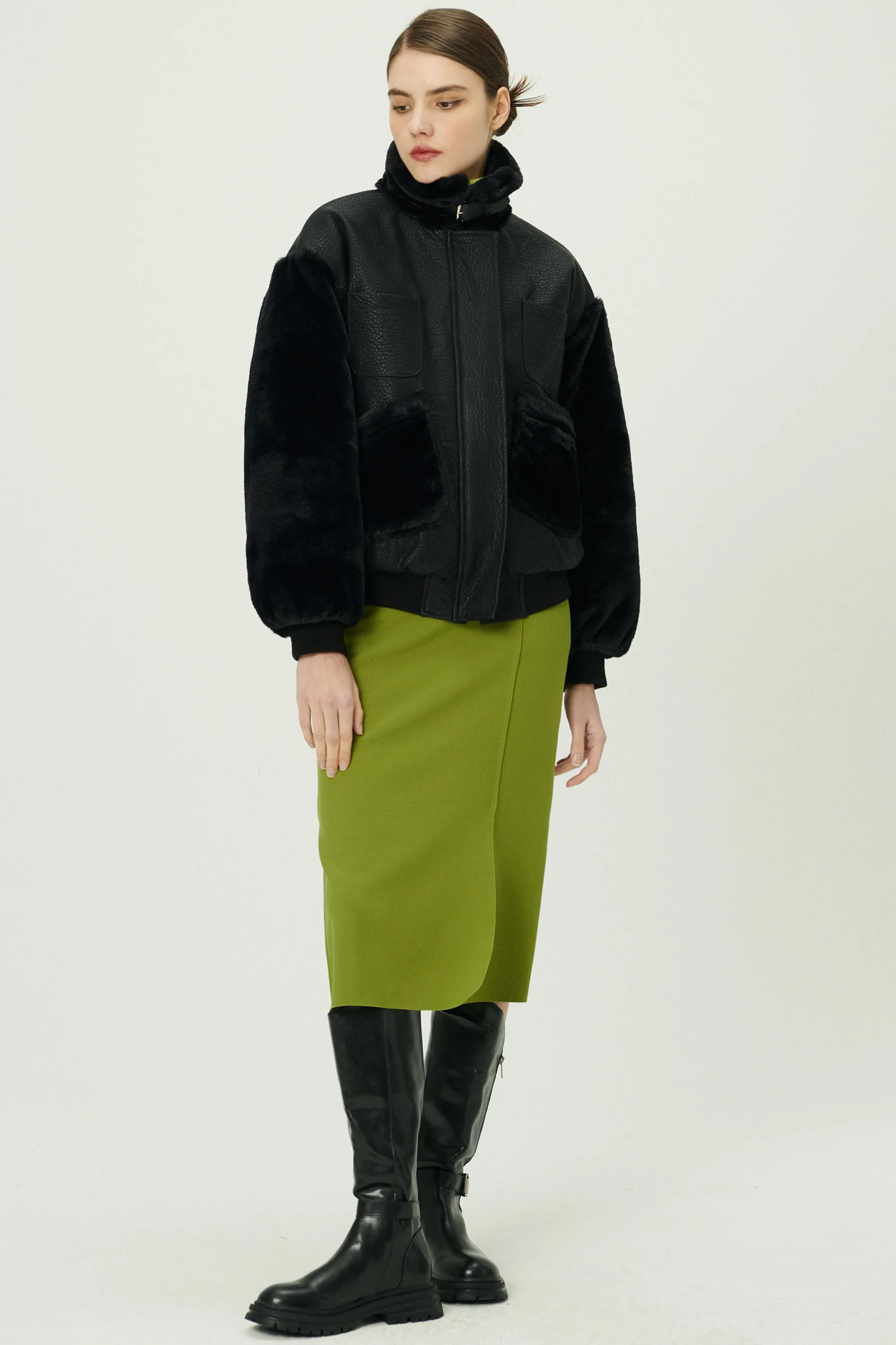 Oli Faux Fur Aviator Jacket
